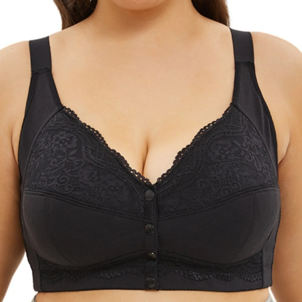 

Front-fastening Large-size Bras Simple Comfortable Featuring Large Cups Lace Breathability Fashionable Design
