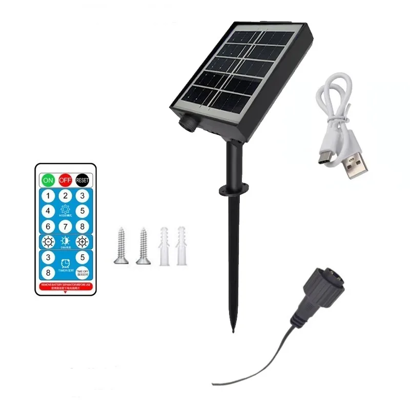 With TYPEC charging remote control solar lamp string control box, 3.7V boost output 24V solar lamp string controller