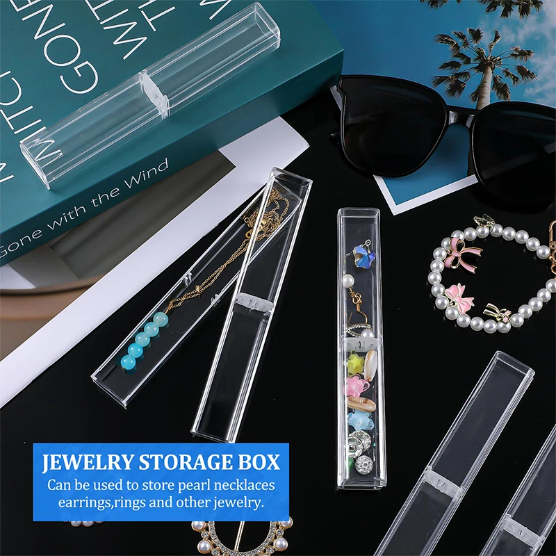 40Pcs Transparent Acrylic Gift Empty Pen Storage Transparent Plastic Pencil Case