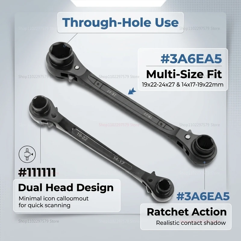 12-in-1 Dog Bone Ratchet Wrench Set Double-Sided Auto Adjustable Steel Multi-Functional Heavy Duty Tool for Home Garage Workshop