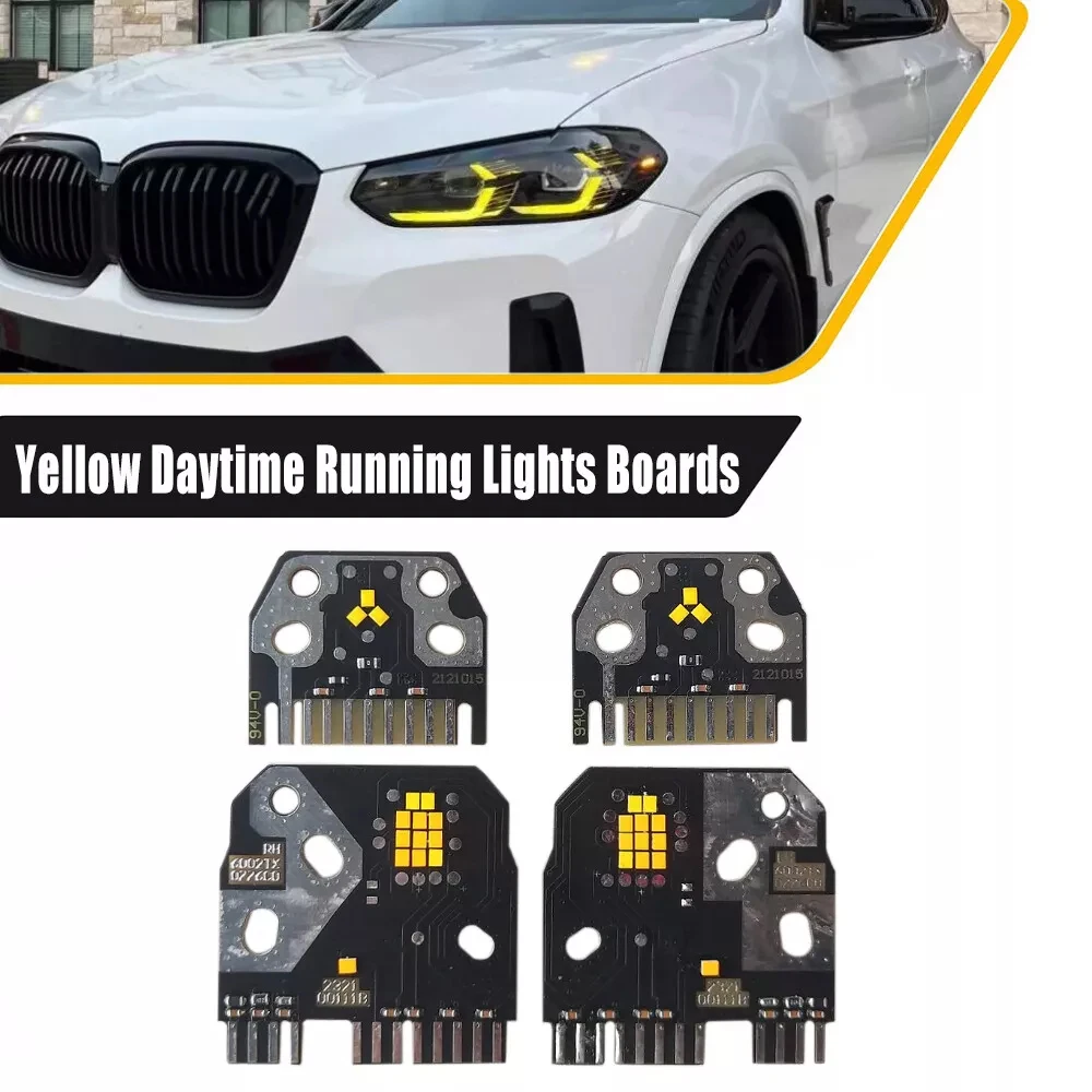 Yellow Angel Eye DRL LED Boards For BMW 2022 X3 G01 X4 G02 F97 F98 LCI X3M X4M 18d 20dx 20i 20ix 30dx 30ex m40dx m40ix 2022-2024