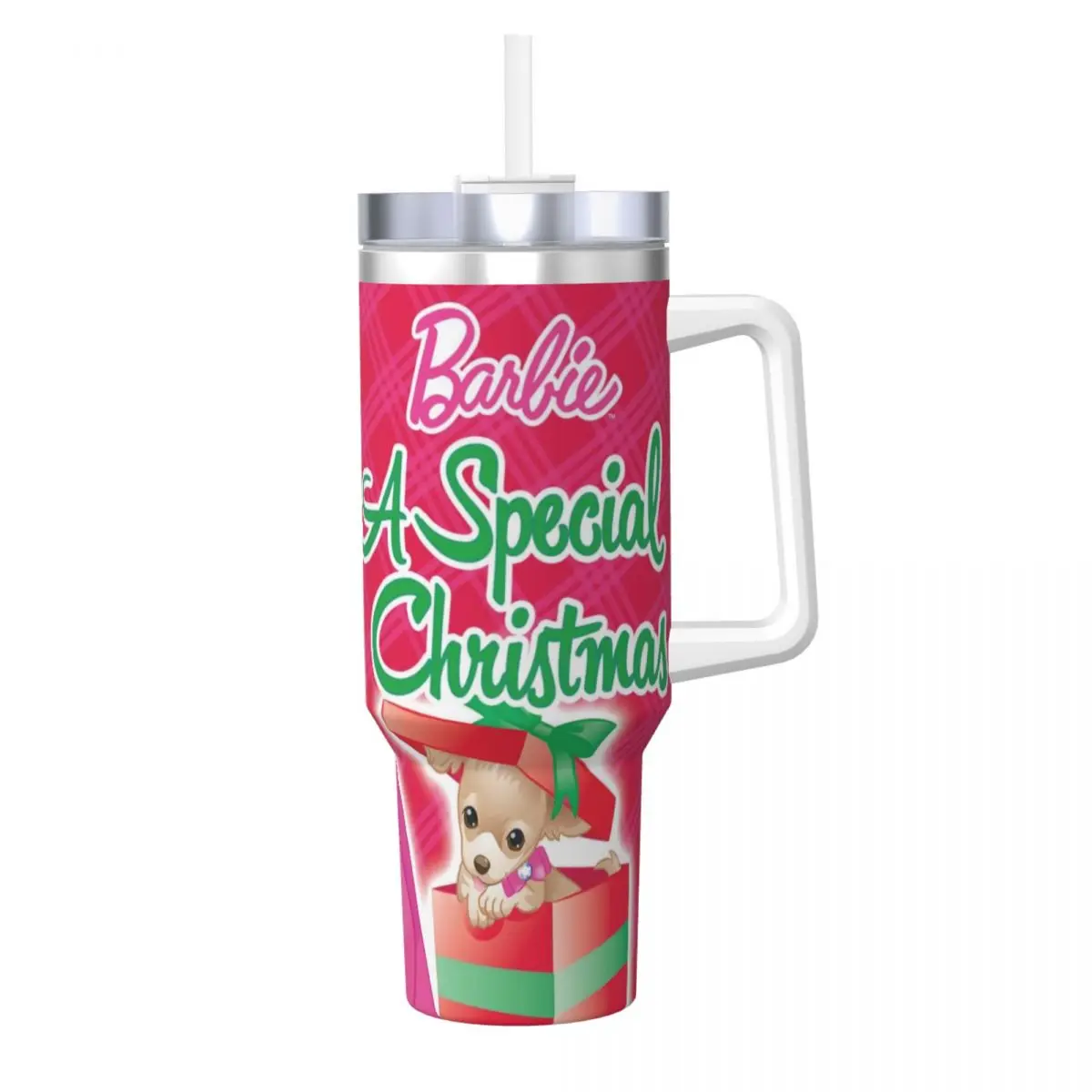 Barbie Christmas Tumbler Cold Drink Water Bottle Portable Stainless Steel Thermal Mug Graphic Camping Mugs Cup