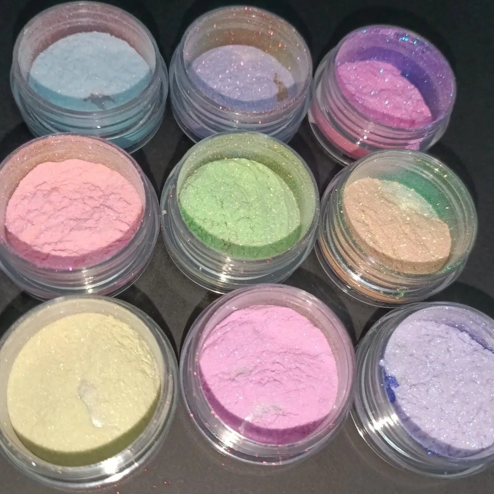 1Box Moonlight Chrome Nail Powder Metallic Mirror Effect Aurora Chameleon Pigment Holographic Iridescent Dust Rubbing on Nails #