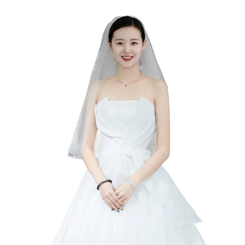 Strapless Wedding Dress 2025 New Style Slimming Princess Super Fairy Trailing Bow Bridal Gown with Neat Veil When Going Out