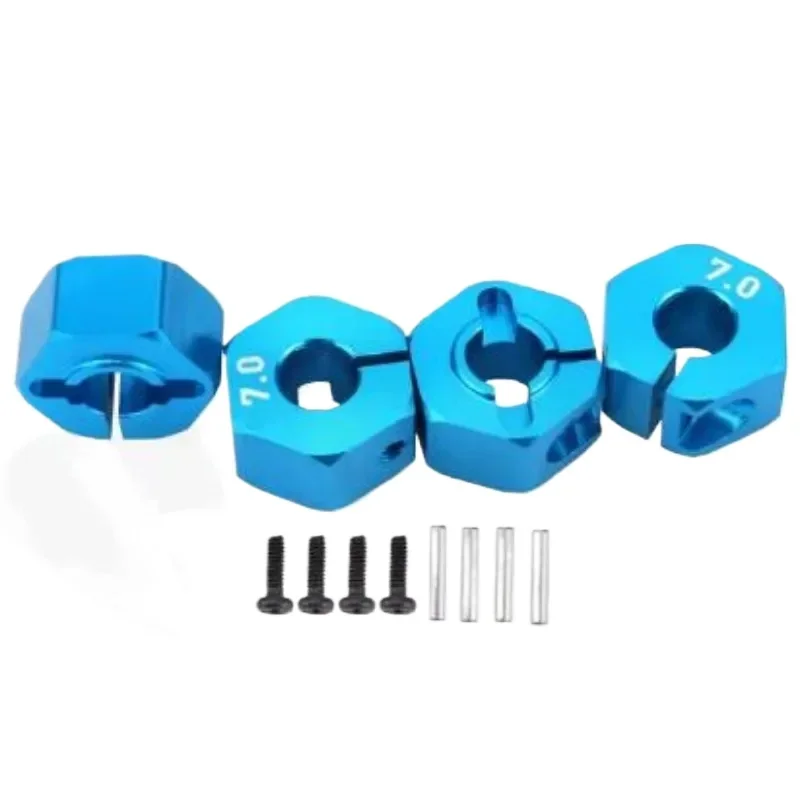 4pcs Aluminum Wheel Hex Hubs for HSP Tamiya SCX10 Slash Crawler Truck,7+12mm Drive Shaft-High Load Capacity&Precision Anti-Loose