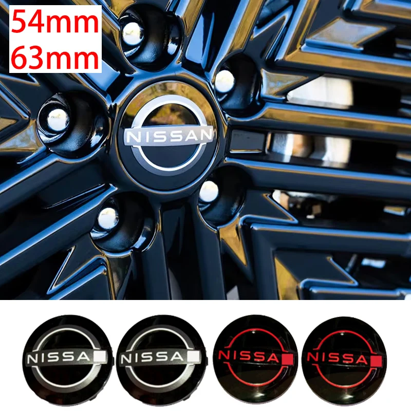 

54/63mm New Nissan Logo Car Wheel Center Hub Caps Cover for Nissan Tiida Sentra Teana X Trail T30 T32 Qashqai J10 J11 Leaf Juke