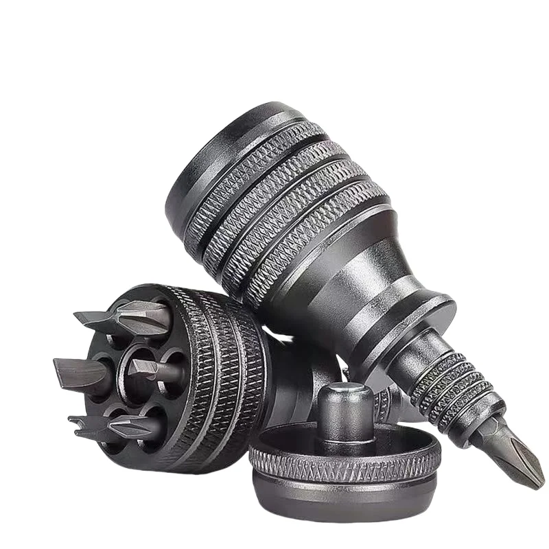 Compact Steel Cannon Screwdriver Set - 7-Piece Aluminum Alloy Multi-Tool Repair Kit with Cross Head Bits