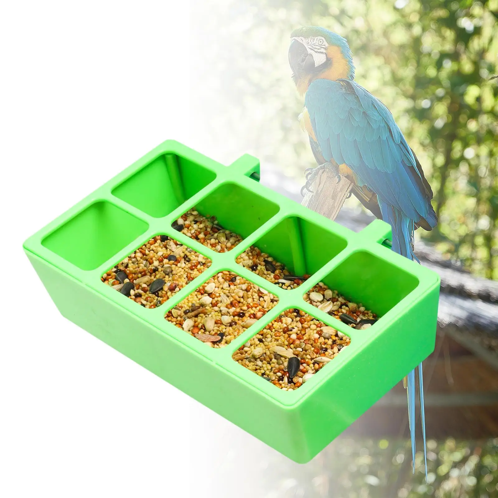 8 Grid Parrot Feeder Easy to Disassemble and Clean Durable Bird Feeding Fowl