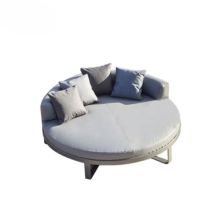 

Круглый алюминиевый каркас для отеля, кровать от солнца, сад, патио, мягкая подушка, кушетка, уличная мебель