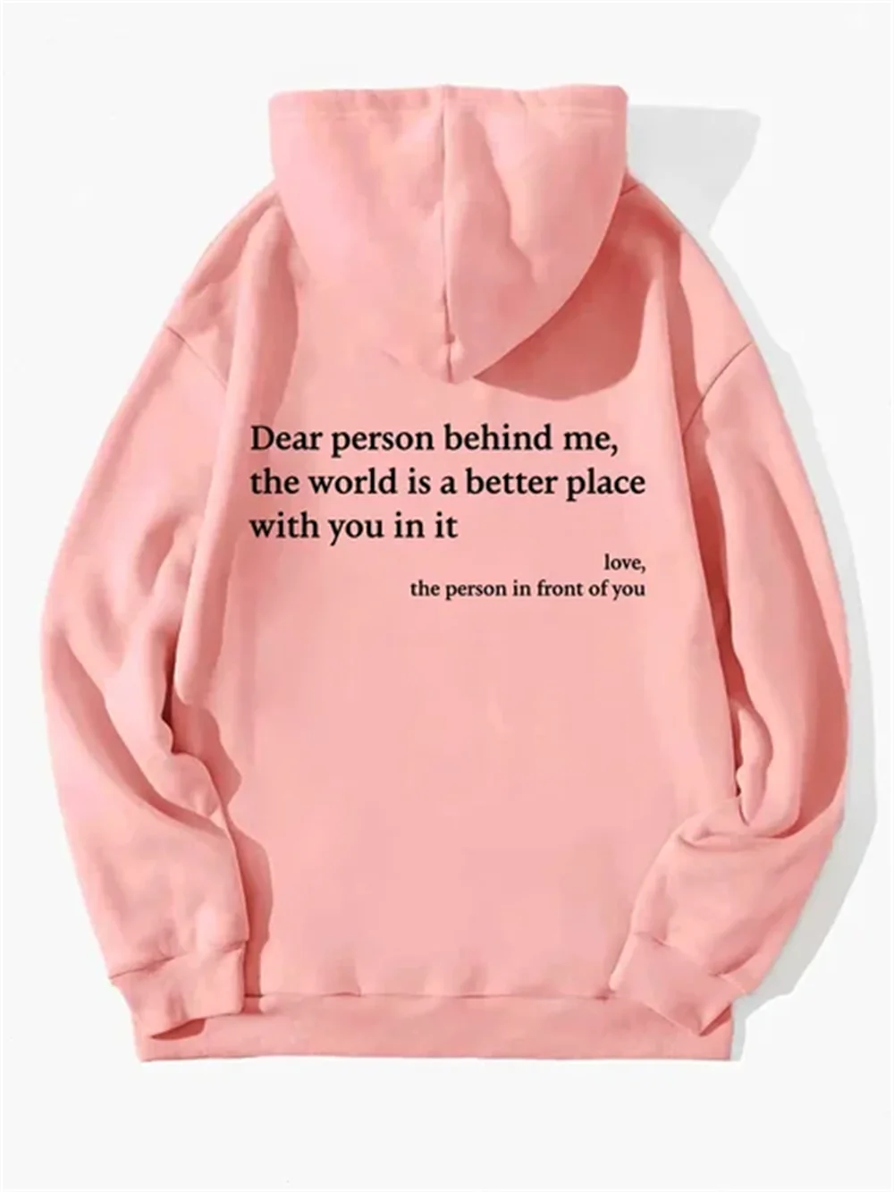 Autumn Y2k Hoodies Young Lady Printed Letter Dear Person Behind Me Creativity Pullover Clothing Street Loose Sweatshirts Women\'S