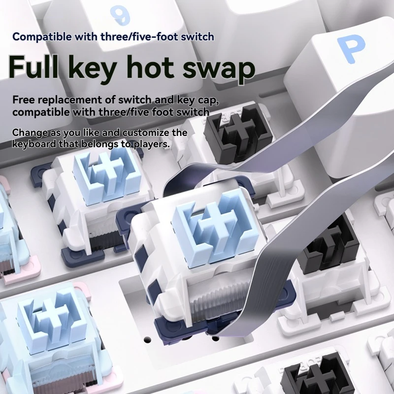 LEOBOG Hi98C Pro Механическая клавиатура Трехрежимная беспроводная Bluetooth с возможностью горячей замены RGB Алюминий Пользовательские киберспортивные игры Офисные аксессуары