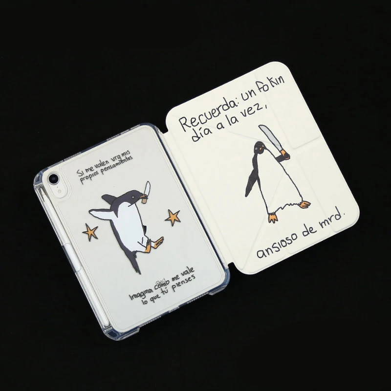 

Cartoon Funny Penguin For iPad Pro 11 M2 M3 M4 M5 A16 2025 Air4 5 6 7 12.9/13/9.7/10.2/10.5/9.7in 5th 6th 7/8/9 10th 11th Cover