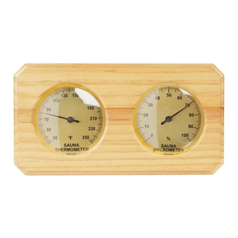 

M17D Double Display Wall Mounted Steam Room Thermograph And Hygrometer Large Screen °F Measurement Fog Resistant