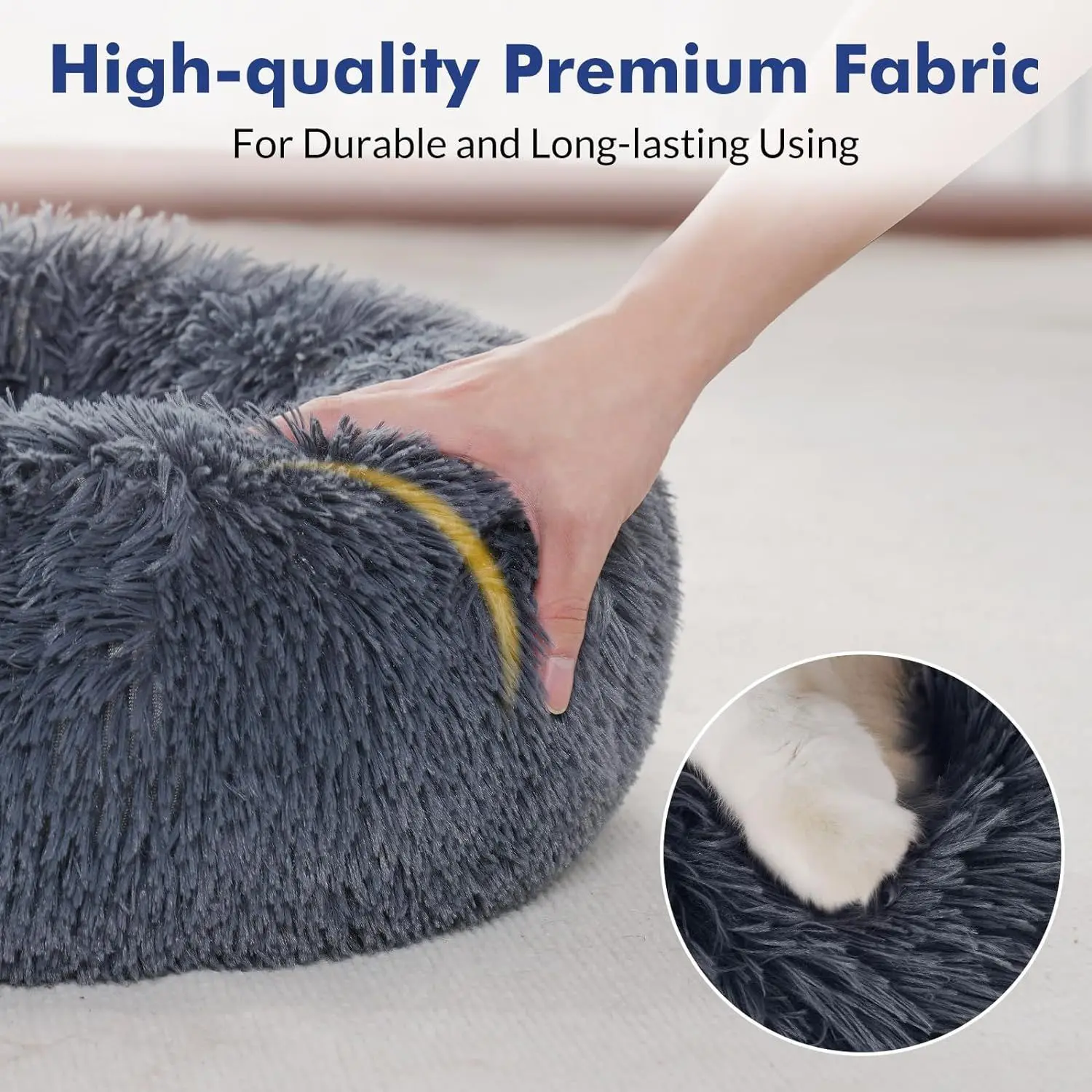 Cat Bed Long Plush Warm Sleeping Cat Nest Winter Pet Supplies for Sleeping Anti-slip Soft Plush Pet Bed for Cats Small Dogs