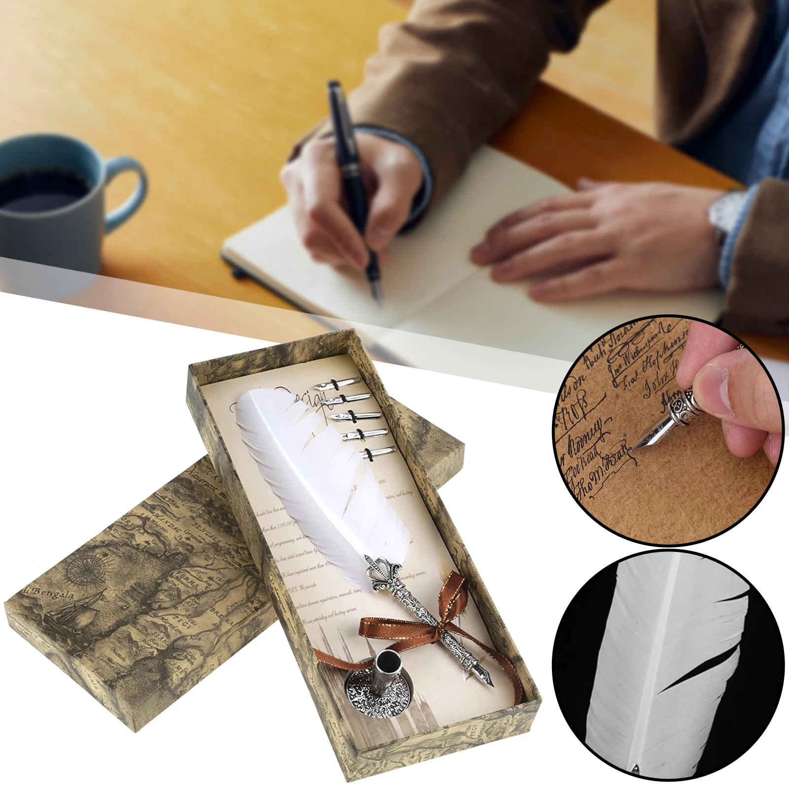 

Vintage European Feather-Pen Multifunctional Perfect For Drawing Artistic Expression.