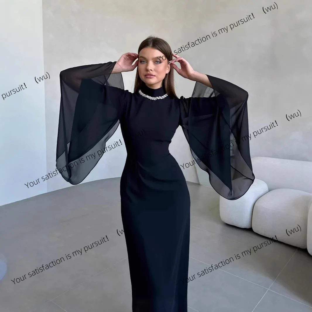 

Новое 25-летнее новое сетчатое длинное тонкое платье с распашными рукавами в Европе и США