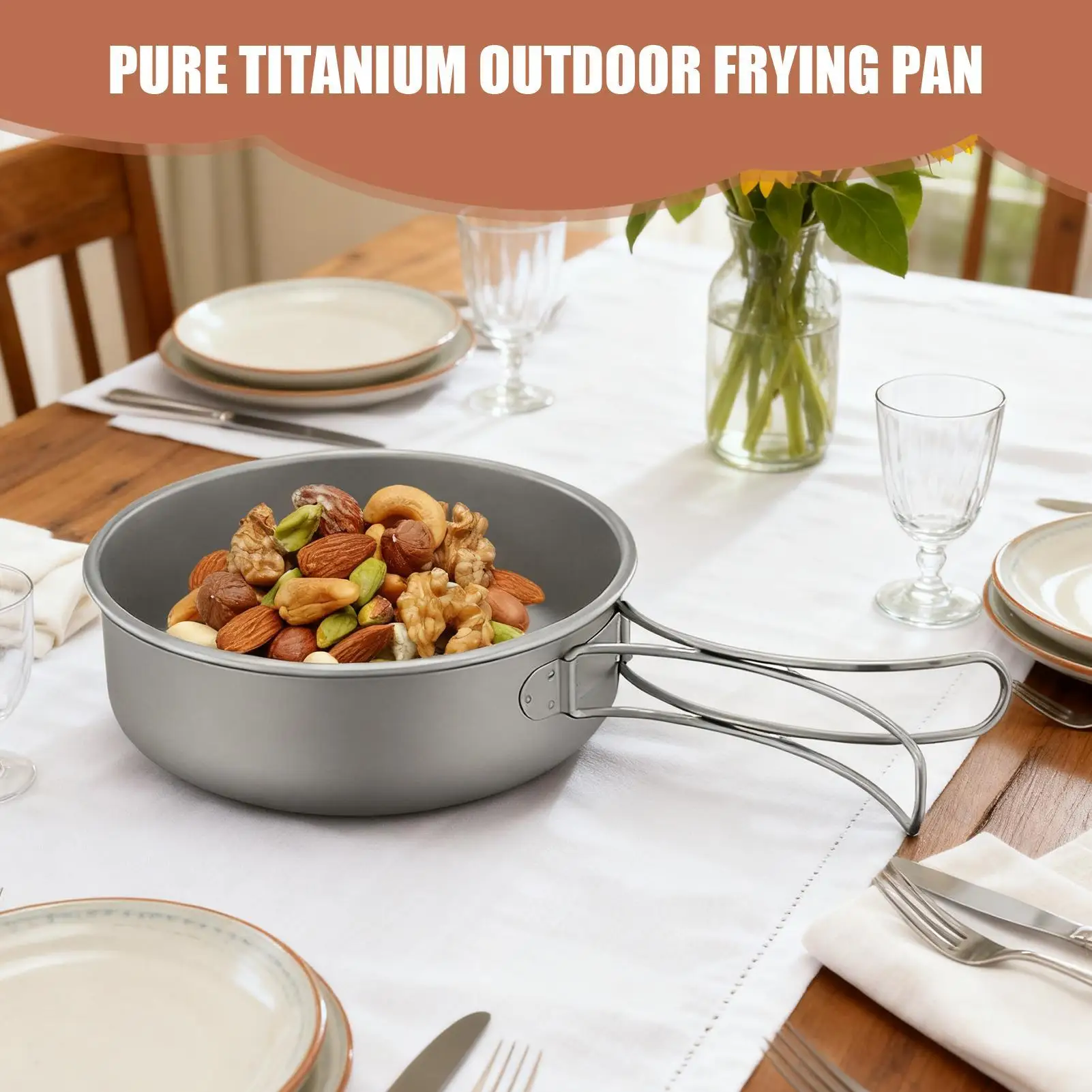 

Backpacking Pan Titanium Non Stick Portable Camping Cookware Backpacking Frying Pan For Outdoor Hiking Hunting Travel Road Trip