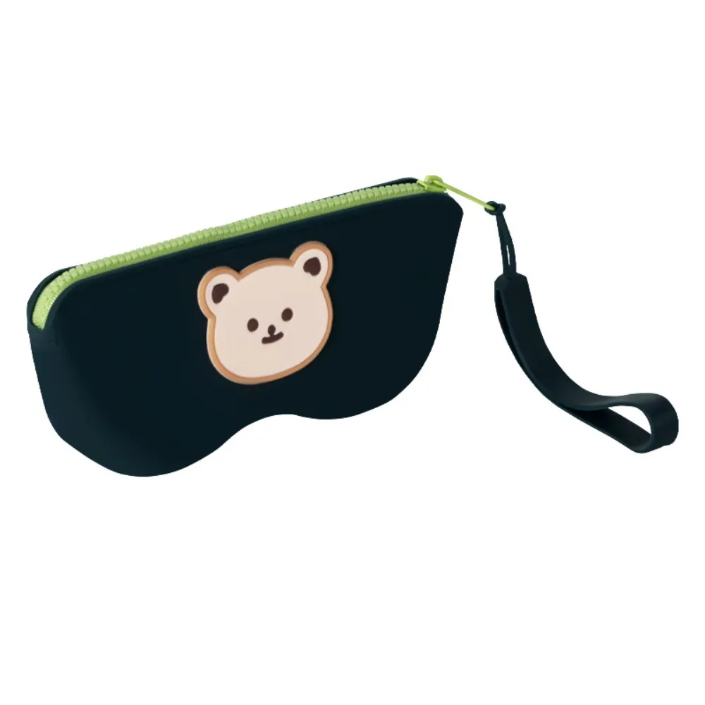

Waterproof Silicone Eyeglasses Case Cartoon Bear Multifunctional Small Items Bag Dustproof Coin Purse Sunglasses Pouch Female