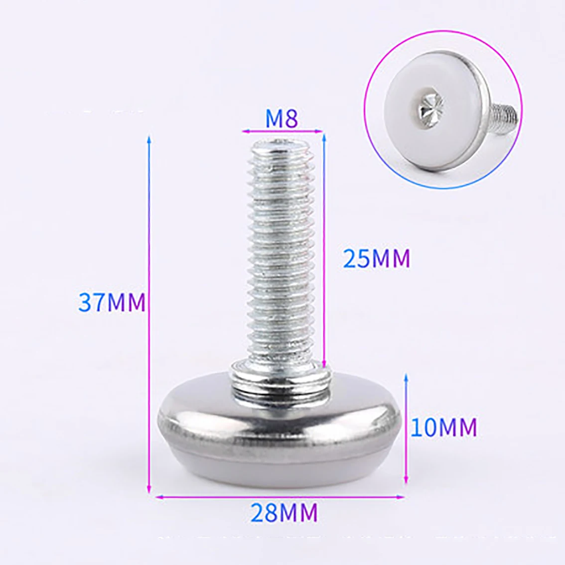 Piezas De Nivelación De Goma M6/M8/M10 – Base Antideslizante Para Muebles (Marcalibre)