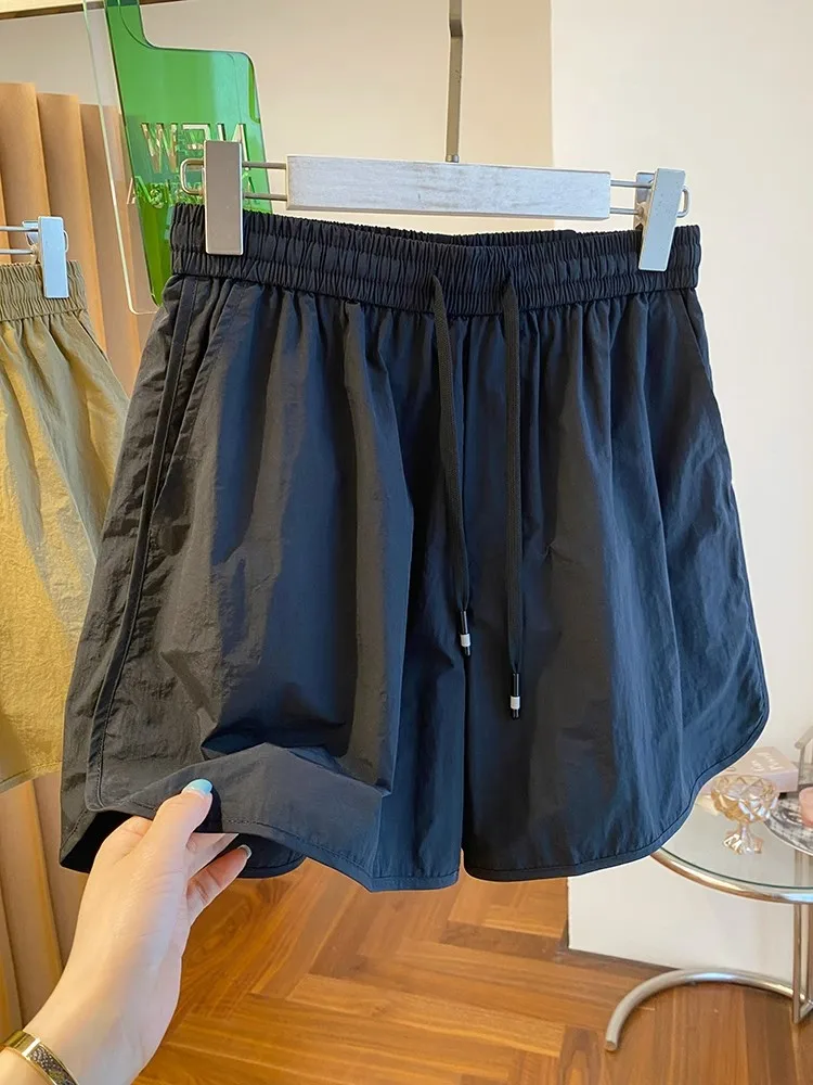 

Extra Large Size 300 Pounds Quick Dry Fabric High Waist Elastic Breathable Sports Shorts Men Women Summer Wide Leg Casual Pants