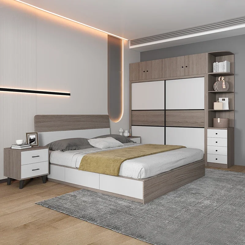 

Dresser Complete Full Bedroom Set Modern Design Hotel Elegant Storage Bedroom Set Luxury Comfy Cama Casal Home Furniture
