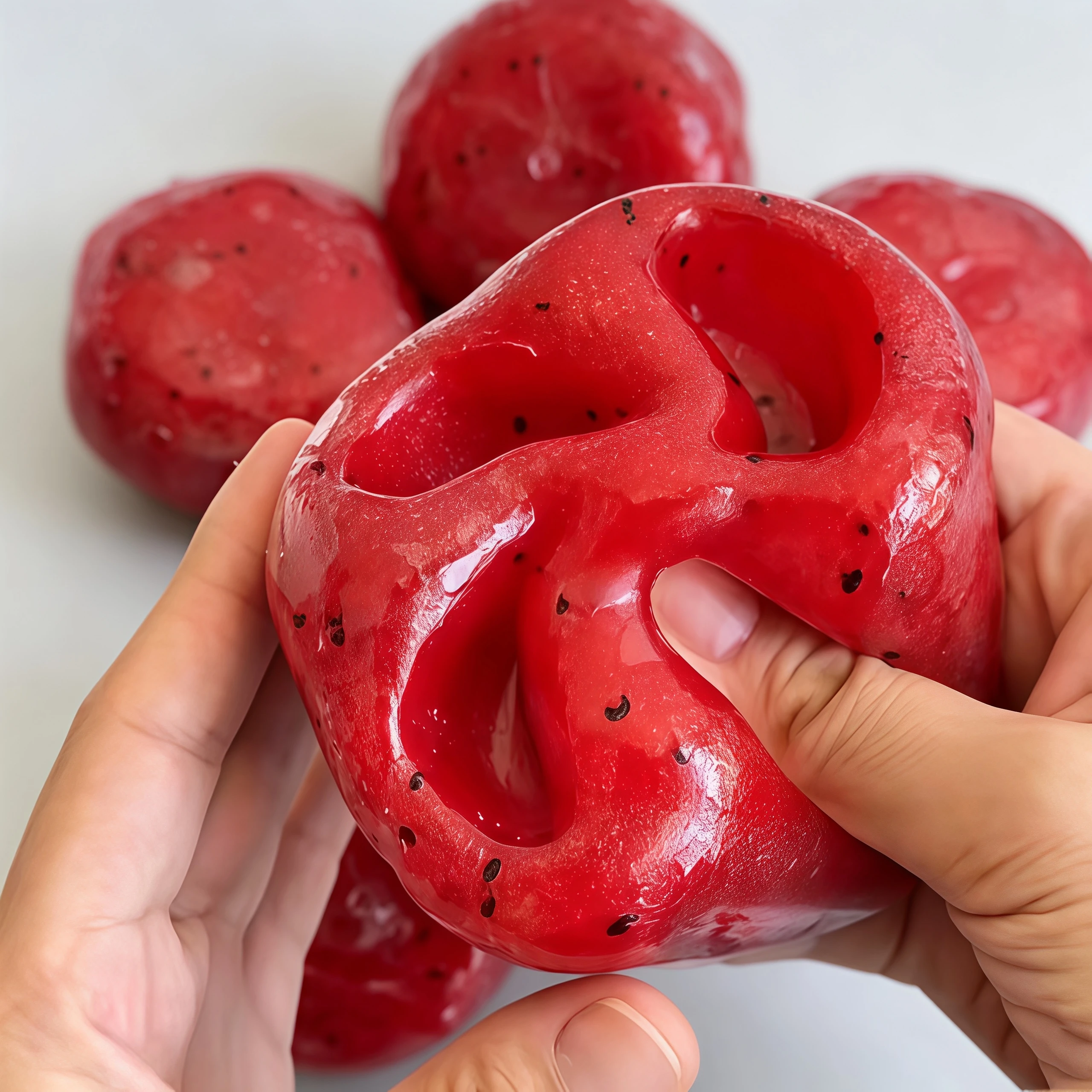 Handmade Watermelon Slushy Squishy Toy Soft Slow Rebound Stress Relief Squeeze Toy Realistic Fruit Simulation Model Adult Gift