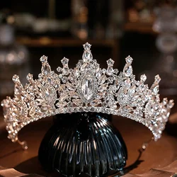 DIEZI Baroque Luxury Big Water Drop Crystal Tiara Crown For Women Girls Wedding Elegant Bridal Princess Party Hair Dress Jewelry