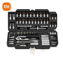 Xiaomi Socket Ratchet Car Repair Tool Wrench Set Head Ratchet Pawl Socket Spanner Screwdriver Professional Metalworking Tool Kit