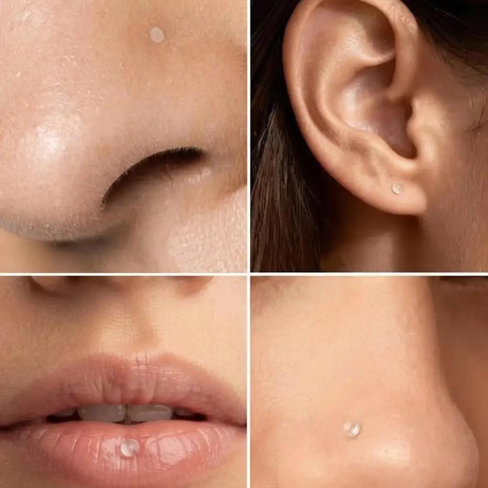 20pcs/Box Acrylic Round Ball Lip Studs/Earrings Soft PP Material Push-In Lip Studs Nose Studs Earrings Suitable for Women Men