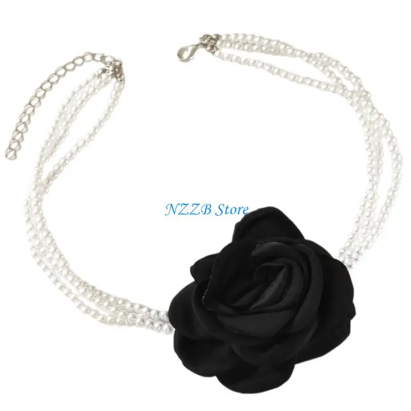 

T21F Multilayer Styles Pearls Necklaces Fashionable Women Necklace Elegant Necklace
