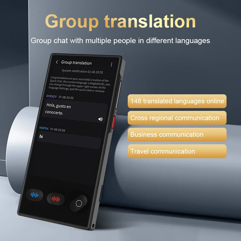 Traductor vocale istantaneo 2025 S35 Traduttore di lingue portatile in tempo reale Il traduttore intelligente supporta 12 lingue offline