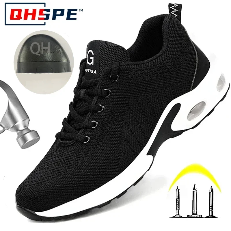 Summer Air Cushion Work Safety Shoes For Men Women Breathable Work Sneakers Steel Toe Shoes Anti-puncture Safety Protective Shoe