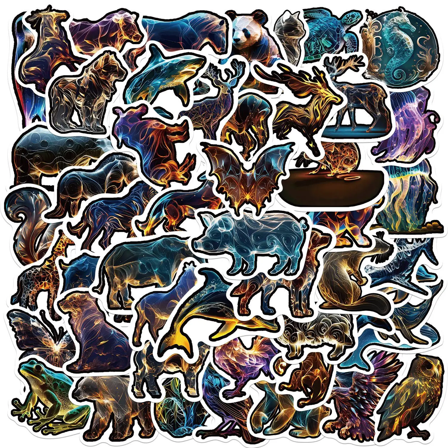 50/100 Stück halbtransparente, abstrakte Illustrations-Graffiti-Aufkleber für Gitarre, Notizbuch, Gepäck, DIY, wasserfeste Aufkleber