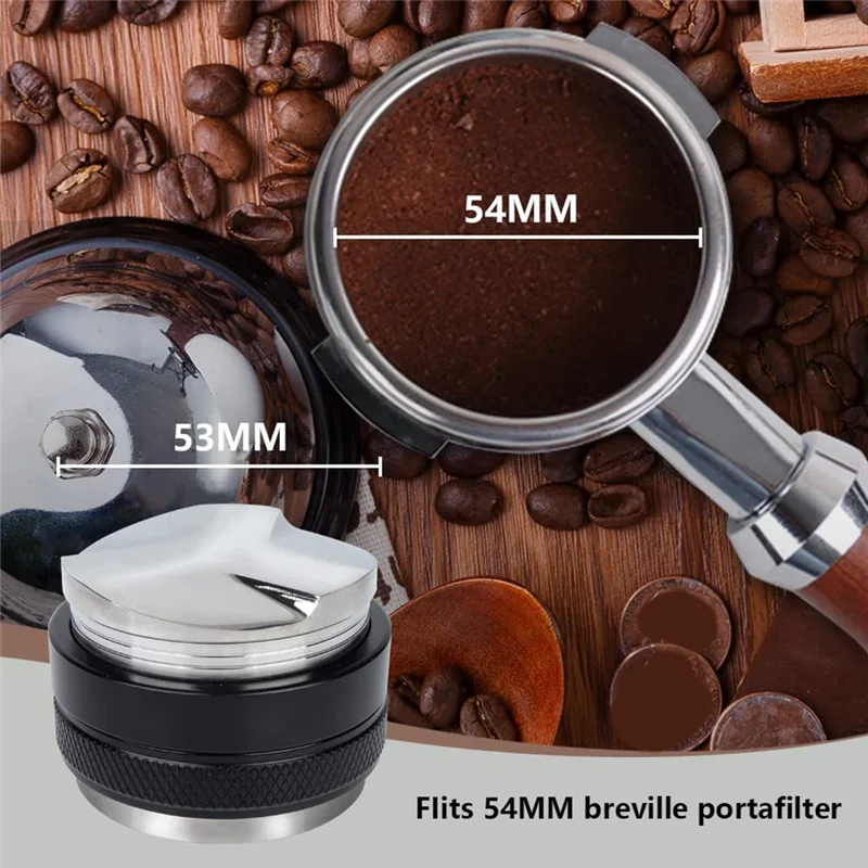 A008 51Mm 304 Stainless Steel 3 Angled Slopes and Flat Base Double Head Coffee Powder Tamper Espresso Portafilter Filter
