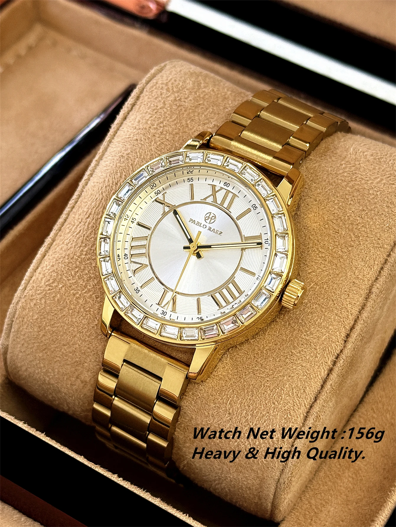 Luxury Brand Couple Watch Crystal Gold Steel Bracelet Business Waterproof Men Women Fashion Quartz Clock Wristwatches Has Box