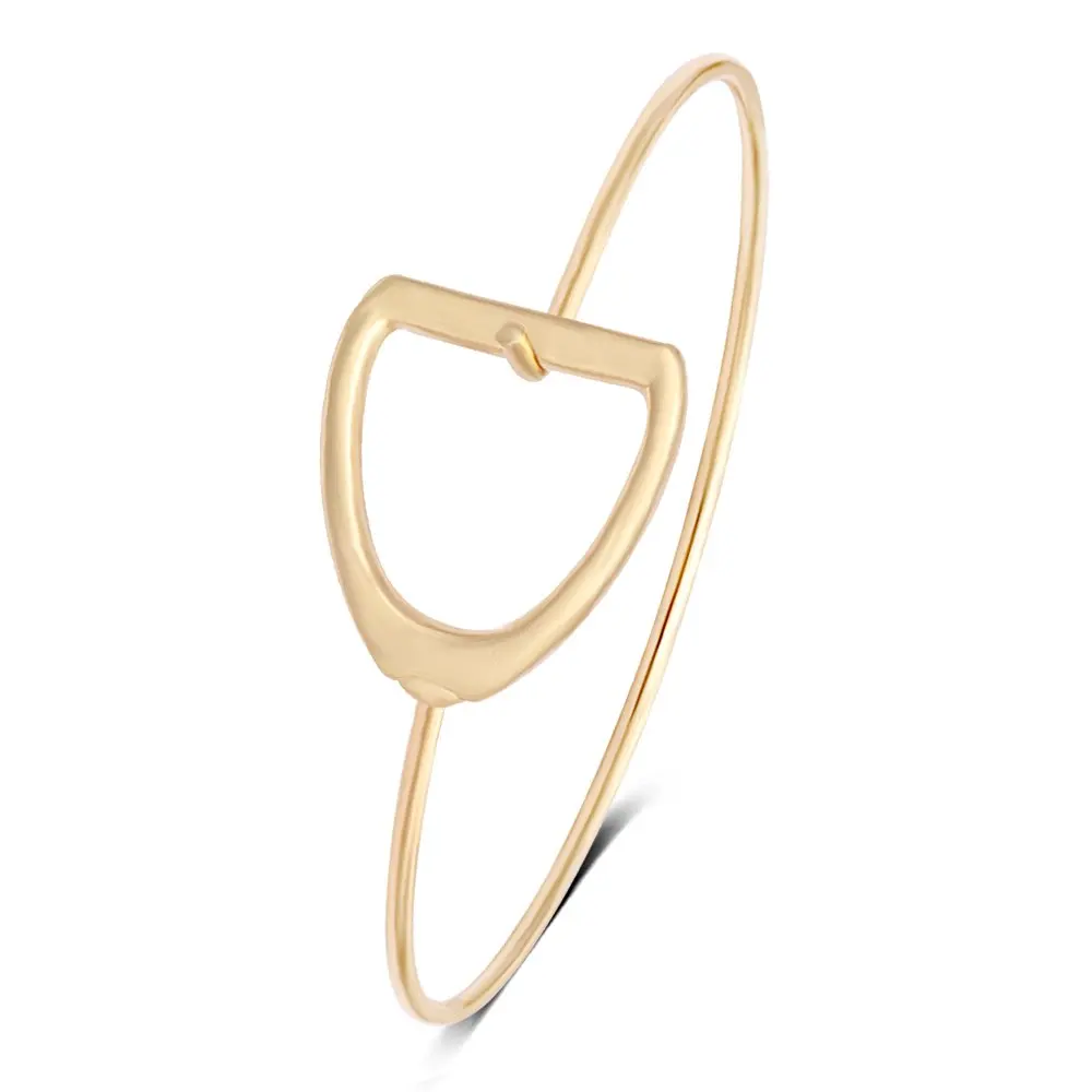 

Easy Open Stirrup Horse Bit Bangle Bracelet Equestrian Bangle (gold)