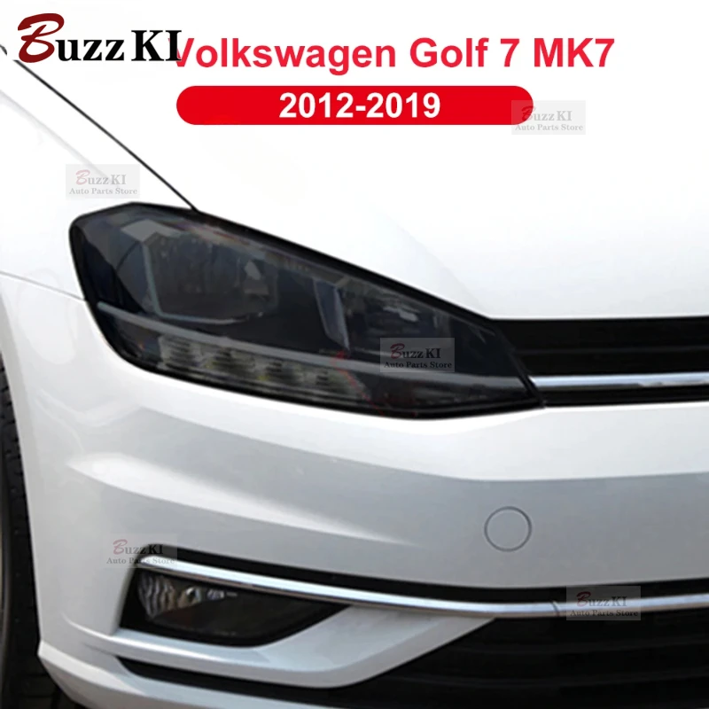 

2 Pcs For Volkswagen VW Golf 7 MK7 2012-2019 Car Headlight Tint Black Protective Film Transparent TPU Anti-scratch Sticker