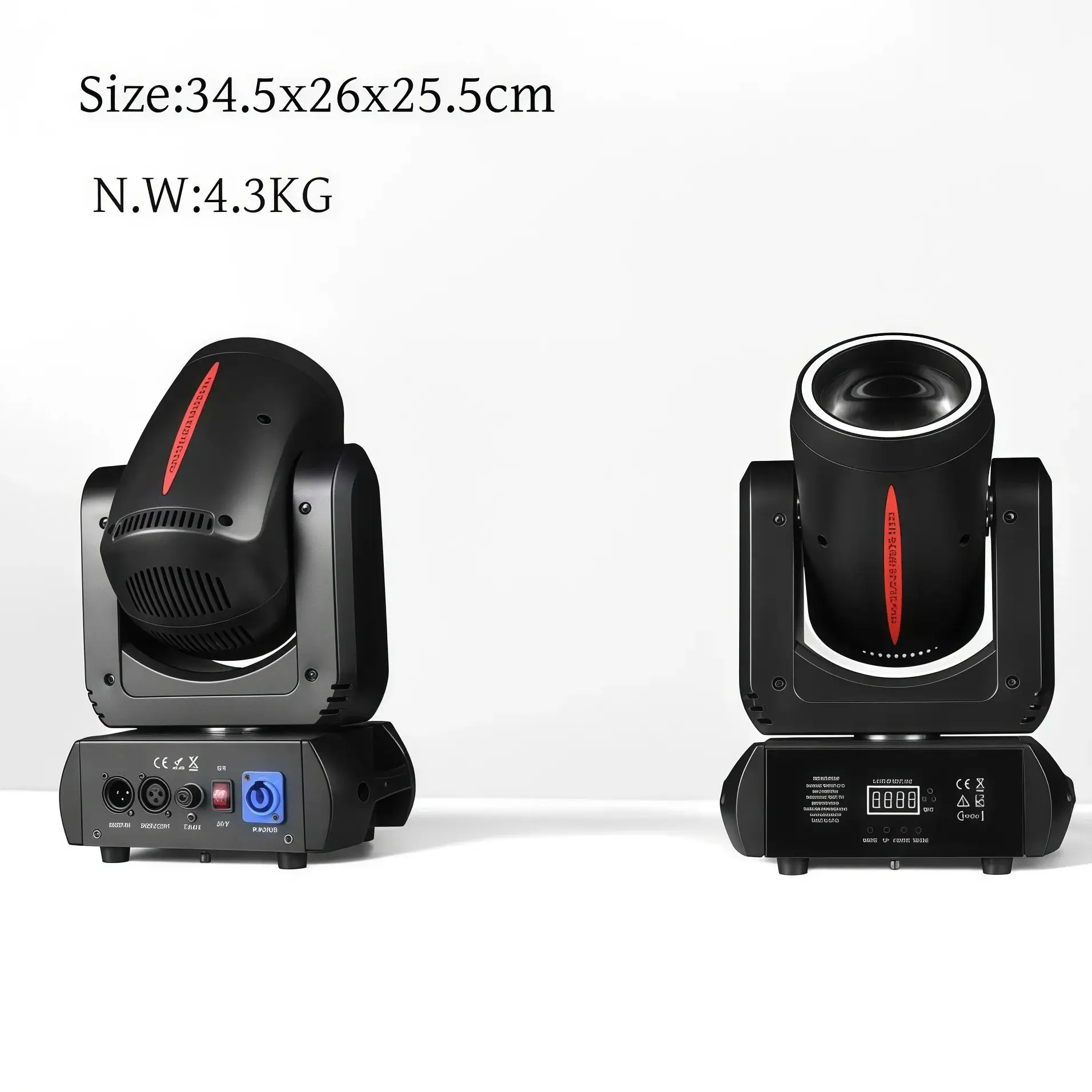 3D 180W Mini 3in1Beam&3DSpot&Halo Effect LED Moving Head Lights 8 Colors& 8 Gobos 18 Rotating Prisms DJ Wash DMX512 Stage Lights view 2