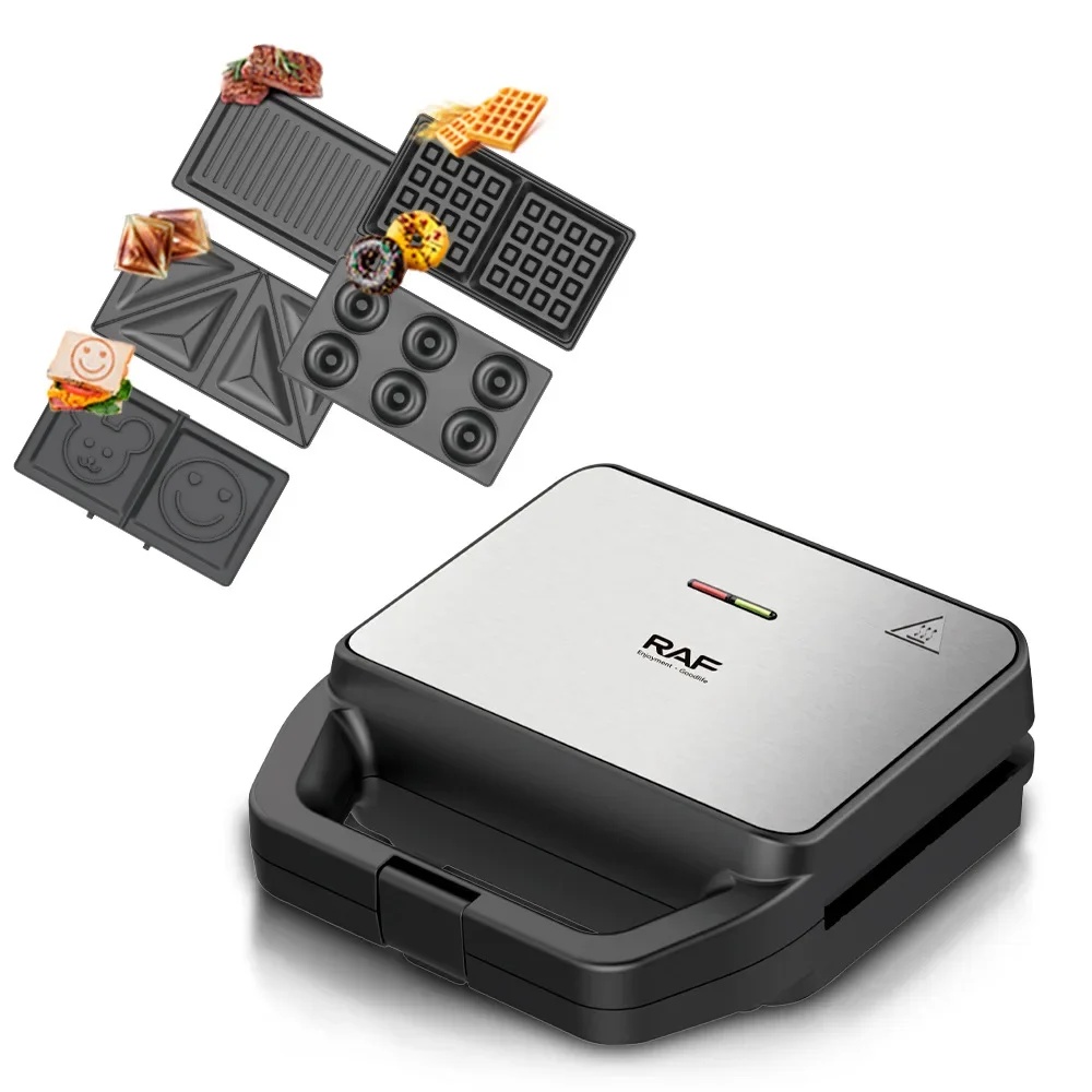 

RAF European Standard Portable Five-in-One Waffle and Breakfast Machine Household Multifunctional Cross-Border Sandwich Maker