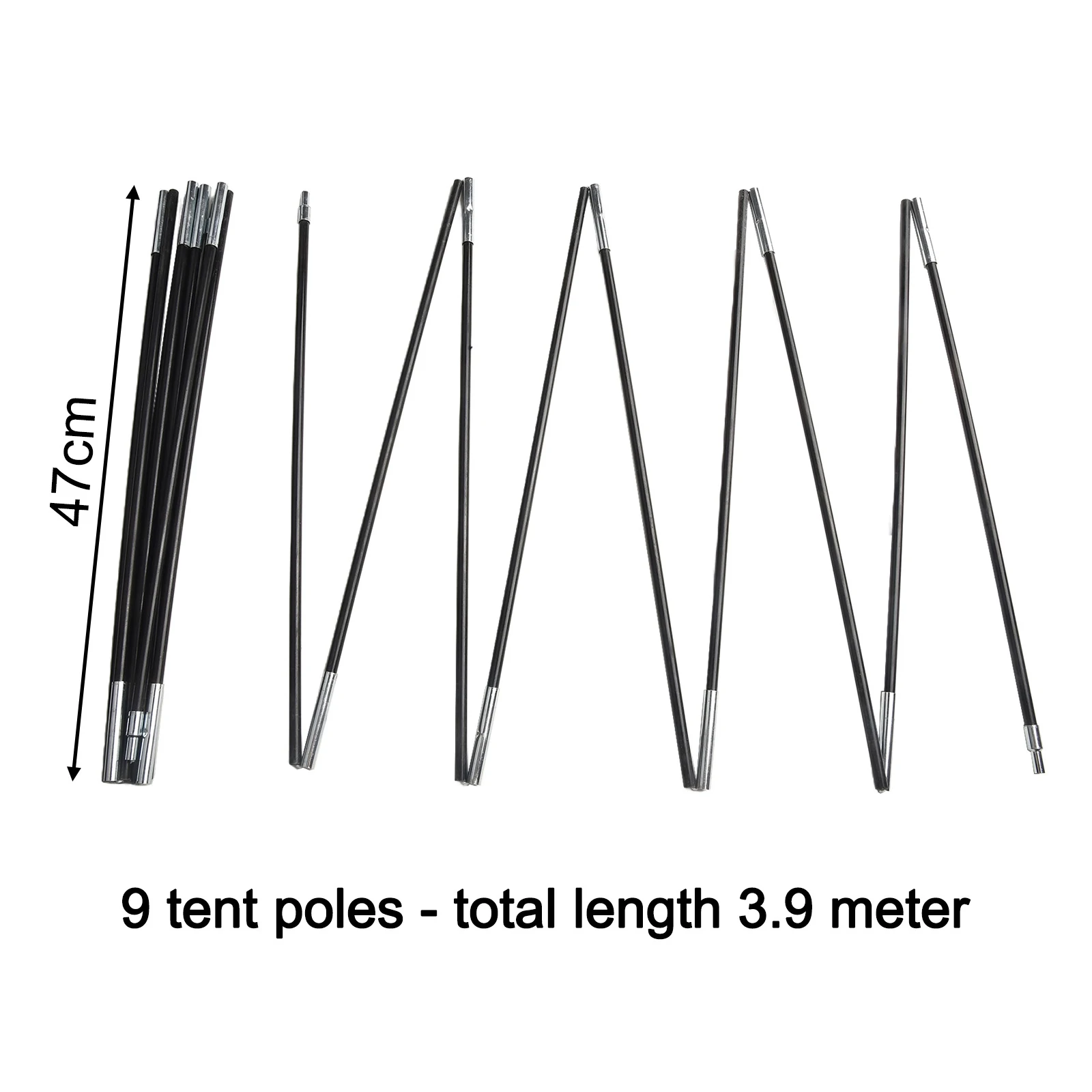 3.2m-4.1m Fiberglass Tent Brackets Foldable Beach Canopy Tent Pole Shelter Tarp Pole For Camping Party Tents Shelters Canopy Rod