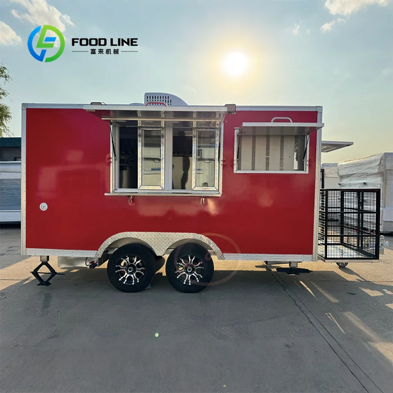 Hot Sale Customized Fully Equipped Mobile Food Trailer - Coffee Kiosk Snack Pizza BBQ Hot Dog Ice Cream Concession Cart