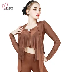 Tops Shirt for Latin Ballroom Modern Urban Dance Wear Womens Dresses Female Clothing Waltz Stage Costume Clothes Jazz W142