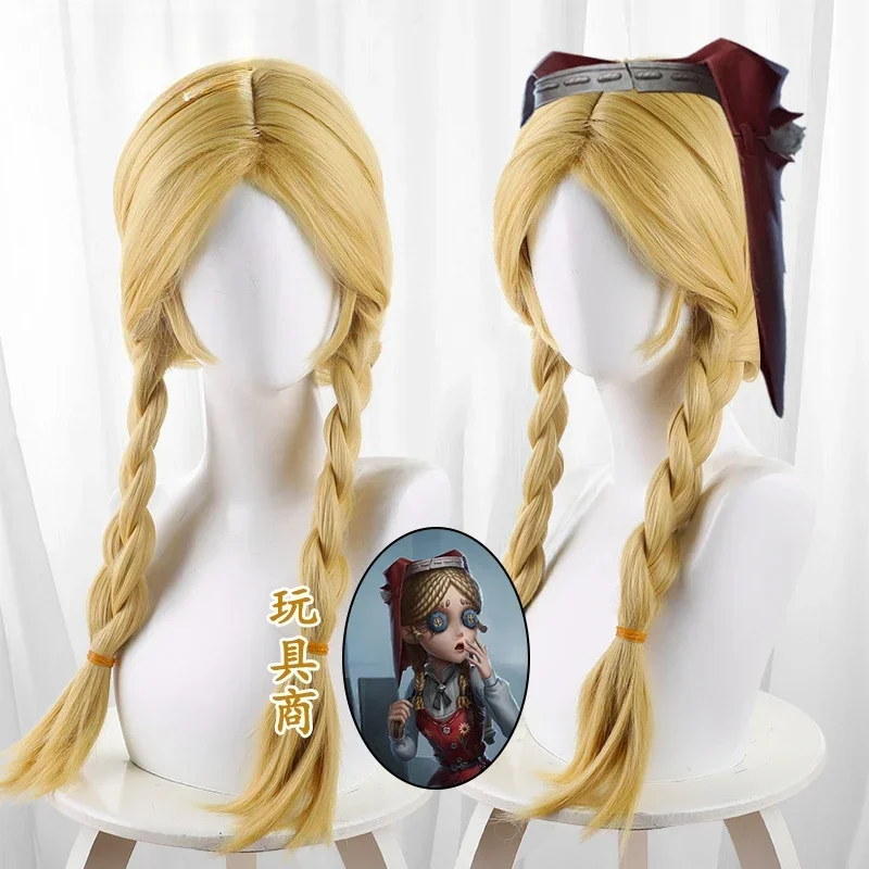 Game Identity V Cosplay Toy Merchant Anne Lester Wig Halloween Play Party Stage High Quality Yellow Braid Hair Costume Props