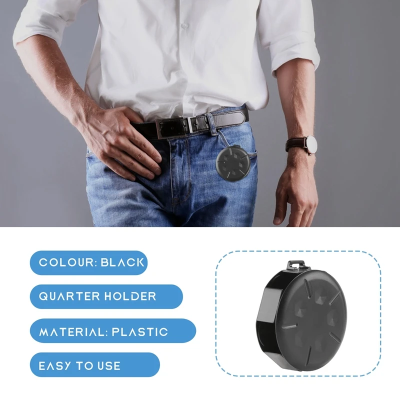 Hot-2 Pack Coin Dispenser - Portable Coin Case With Clip, Change Holder Minimalist Coin Collection Wallet (2 Pack, Black)