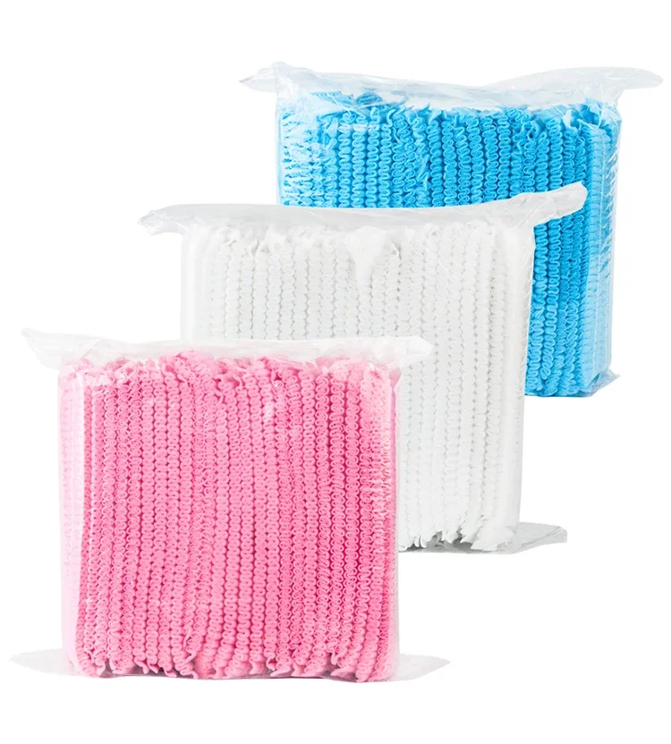 Disposable fluffy hat non-woven shower hat catering service medical salon catering work area hood chef dust cap