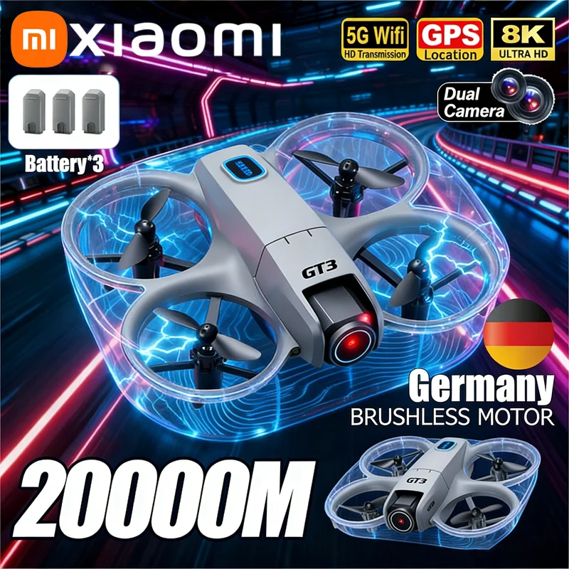 

Мини-складной дрон GT3, 8K, аэрофотосъемка HD, оптическое позиционирование потока, пятистороннее предотвращение препятствий, G-safe, вертолетный дрон