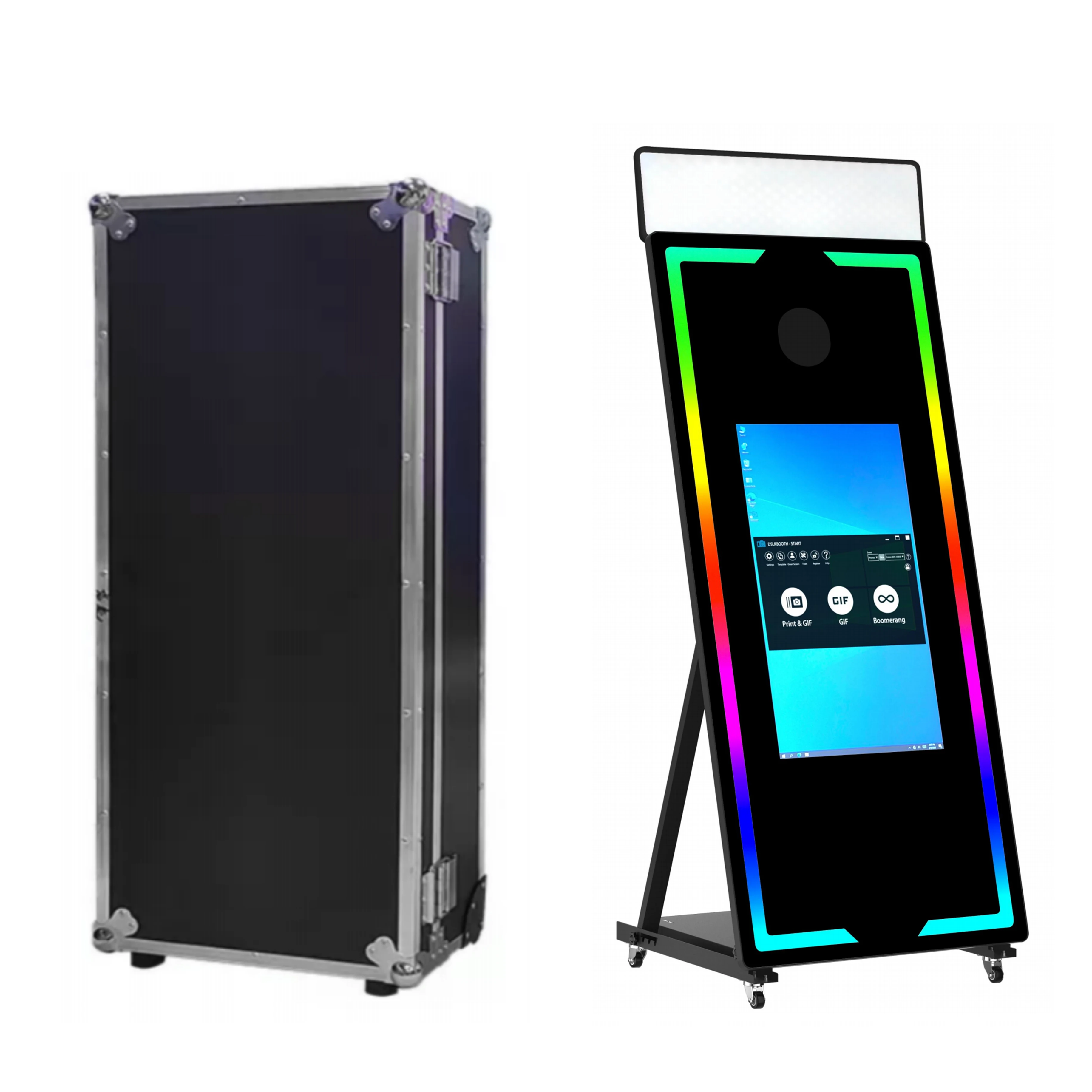 43 inch 65 inch touchscreen smart bediening fotohokje draagbare spiegel magische fotohokje machine voor bruiloft feest activiteiten