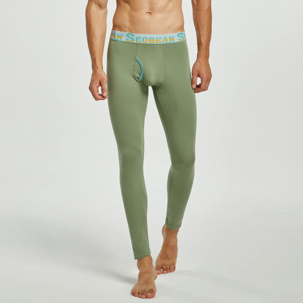 2024 NEW SEOBEAN MENS CLASSIC SOLID COTTON LONG JOHN UNDERWEAR