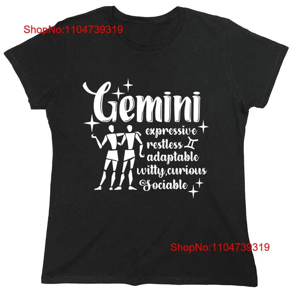 Gemini Expressive Restless Sarcastic Novelty s Funny Womens T Shirt vintage Washed fashion Versatile designer clothes Stretched