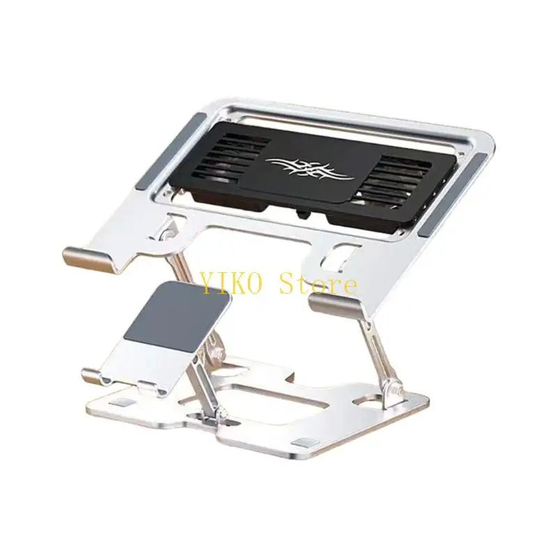 K32C Ergonomic Laptop Cooling Stand for Desk Use, Phone Holder Support and Center Cooling Panel for Office Viewing and Study